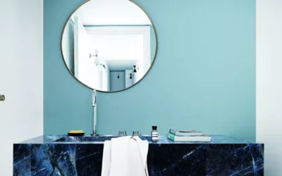 A bathroom counter made of night sky minerals, as found on HomeDecorCraze