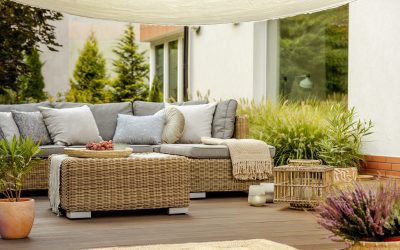 Comfortable wicker garden furniture
