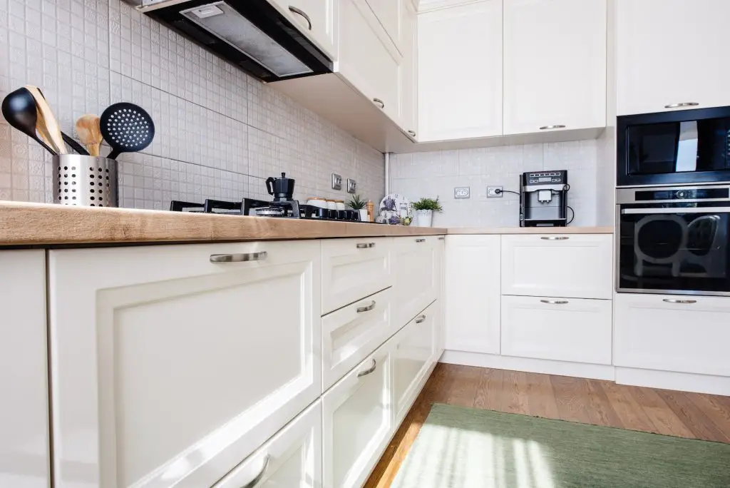 New kitchen interior, modern design and furniture